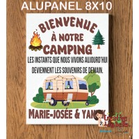 Welcome to Our Camping" sign in alupanel #alu-04-welcome