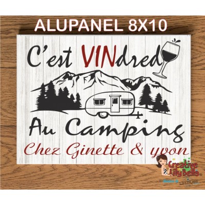 "It's Friday at the Campsite" sign in alupanel #alu-03