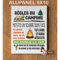 “The Rules of Camping” sign in alupanel, #alu-01