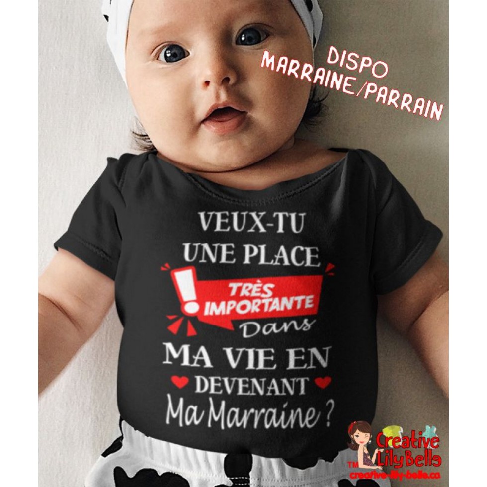 Demande Parrain Marraine originale humour – Vêtement bébé