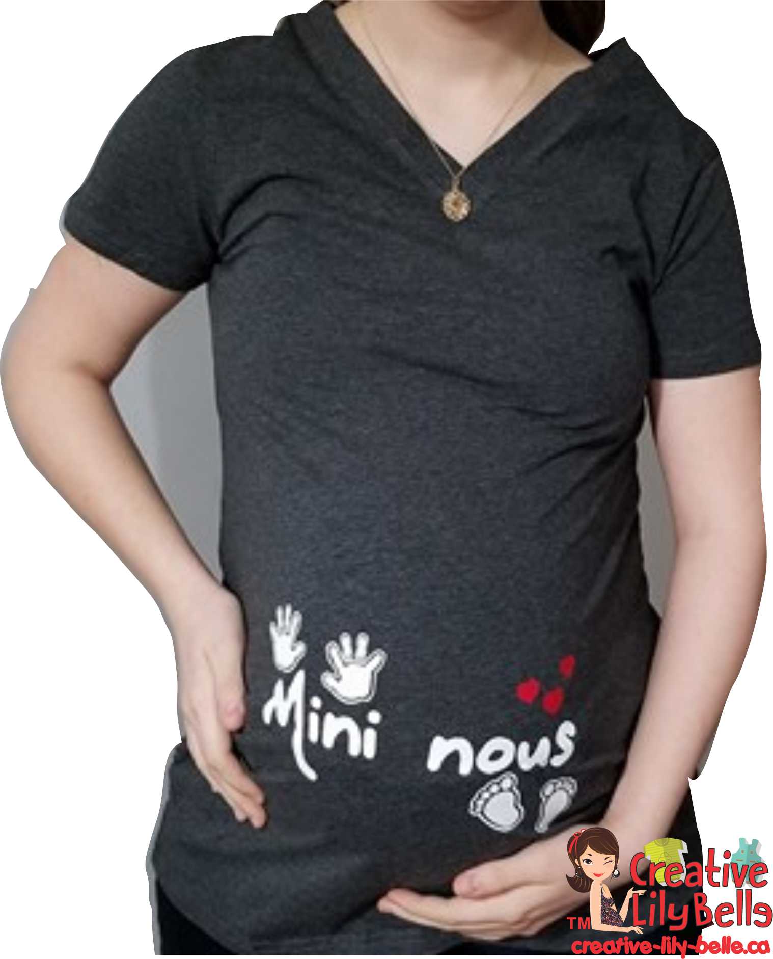 JEELINBORE Sweat de Maternité Humoristique T-Shirt Mignon à Motifs Cadeau pour Grossesse Femme Humour Pull Haut Vetement de Maternite à Manches Longues 